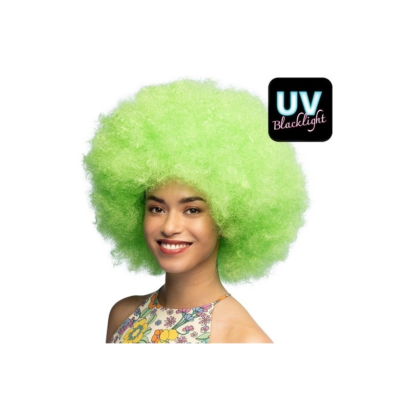 PERRUQUE SUGAR AFRO BOUCLEE VERTE FLUO PERRUQUE SUGAR AFRO BOUCLEE VERTE FLUO
