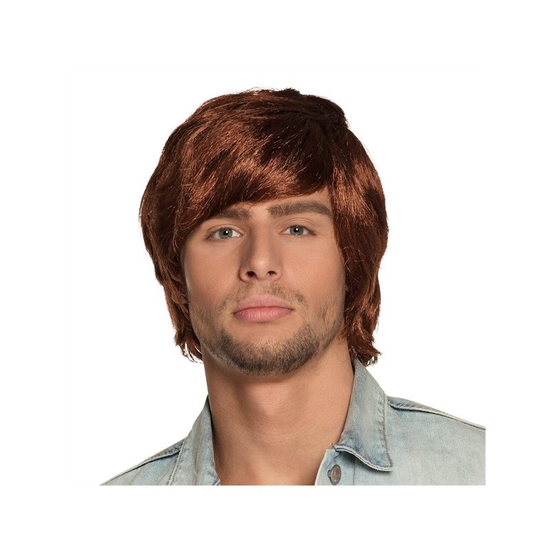 PERRUQUE TYLER HOMME ANNEES 70'S CHEVEUX CHATAINS ROUX COURTS