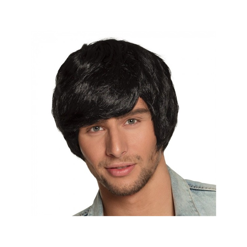 PERRUQUE TYLER HOMME ANNEES 70'S CHEVEUX COURTS NOIRS PERRUQUE TYLER HOMME ANNEES 70'S CHEVEUX COURTS NOIRS