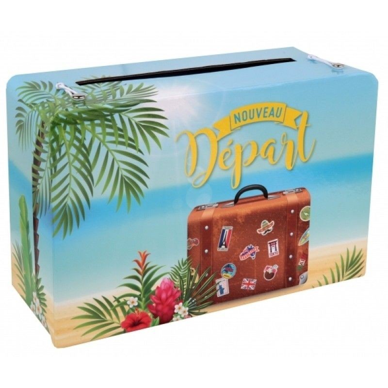 URNE OU TIRELIRE NOUVEAU DEPART SUR LE THEME DU VOYAGE URNE OU TIRELIRE NOUVEAU DEPART SUR LE THEME DU VOYAGE