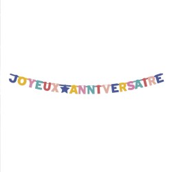 GUIRLANDE JOYEUX ANNIVERSAIRE 3 M MULTICOLORE CONFETTIS PARTY