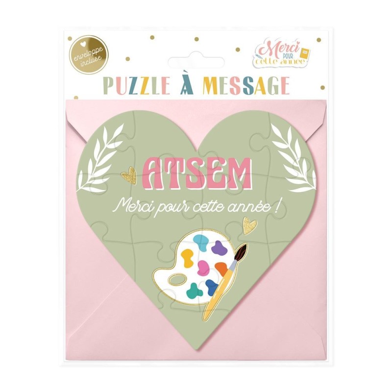 PUZZLE AFFECTIF EN COEUR ATSEM MERCI POUR CETTE ANNEE!