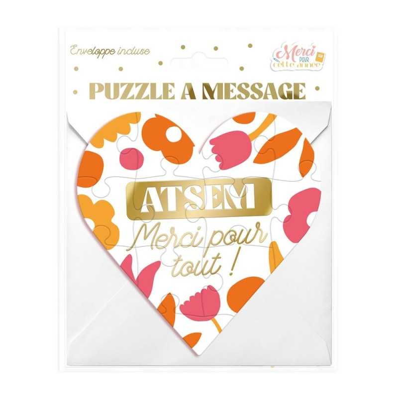 PUZZLE AFFECTIF EN COEUR ATSEM MERCI POUR TOUT!