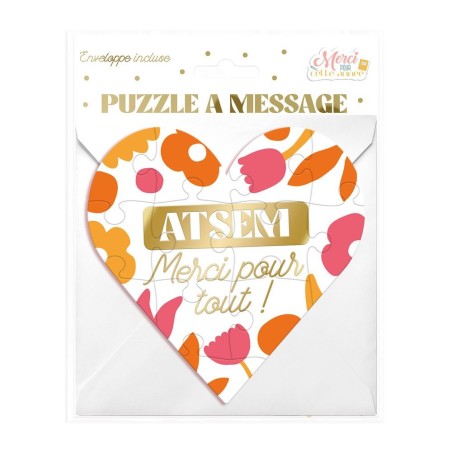 PUZZLE AFFECTIF EN COEUR ATSEM MERCI POUR TOUT!