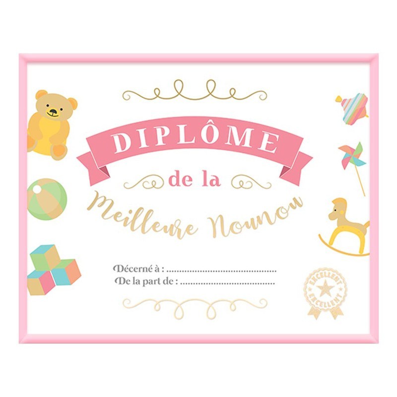 CADRE DIPLOME DE LA MEILLEURE NOUNOU CADRE DIPLOME DE LA MEILLEURE NOUNOU