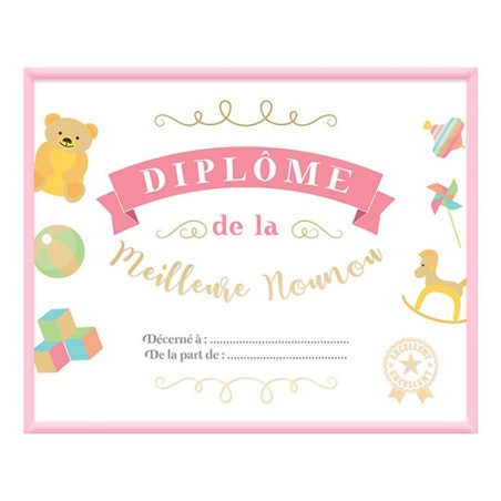CADRE DIPLOME DE LA MEILLEURE NOUNOU