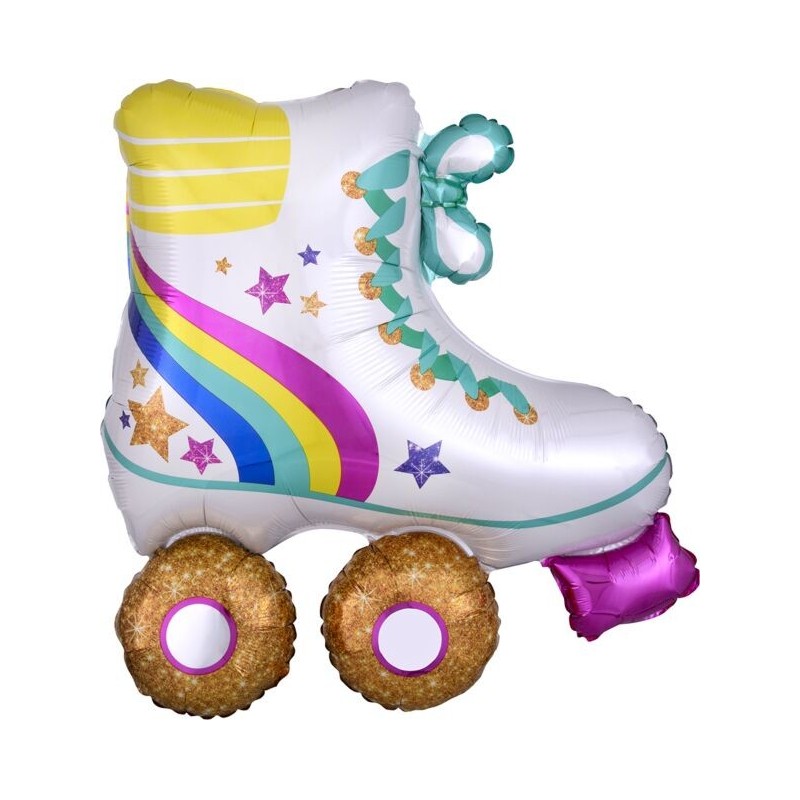 BALLON METALLIQUE ROLLER SKATE ANNEES 80 TAILLE 71 X 76 CM BALLON METALLIQUE ROLLER SKATE ANNEES 80 TAILLE 71 X 76 CM