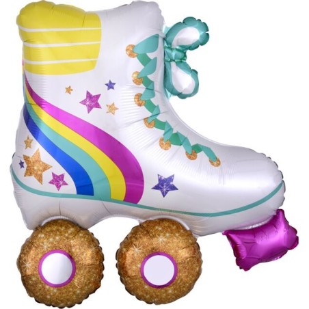 BALLON METALLIQUE ROLLER SKATE ANNEES 80 TAILLE 71 X 76 CM