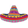 BALLON METALLIQUE CHAPEAU SOMBRERO MULTICOLORE 86 CM