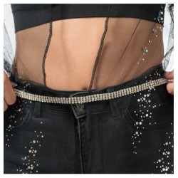 CEINTURE STRASS ARGENT TU - 113CM