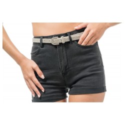 CEINTURE BLANCHE AVEC STRASS ARGENT 117CM X 1.8CM