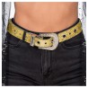 CEINTURE BOUCLE STRASS ET PAILLETTES OR 112CM X 3.8 CM CEINTURE BOUCLE STRASS ET PAILLETTES OR 112CM X 3.8 CM