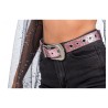 CEINTURE BOUCLE STRASS ET PAILLETTES ROSE 112CM X 3.8 CM