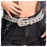 CEINTURE BOUCLE STRASS ET PAILLETTES ARGENT 112CM X 3.8 CM