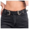 CEINTURE NOIRE DOUBLE BOUCLES CEINTURE ROCK OU FESTIVAL CEINTURE NOIRE DOUBLE BOUCLES CEINTURE ROCK OU FESTIVAL