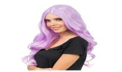 PERRUQUE MANGA LUNA CHEVEUX LONGS ONDULES LILAS SANS FRANGE
