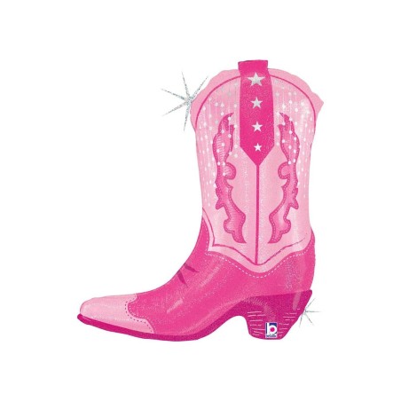 BALLON METALLIQUE SANTIAG BOTTE DE COW GIRL ROSE 74 CM
