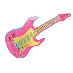BALLON METALLIQUE GUITARE ROSE 99 CM