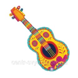 BALLON METALLIQUE GUITARE COLOREE THEME AMERIQUE DU SUD 89 CM