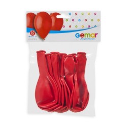 10 BALLONS ROUGE FONCE BIO LATEX 30 CM