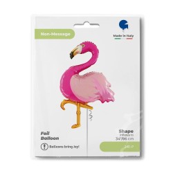 BALLON METALLIQUE FLAMANT ROSE 86 CM