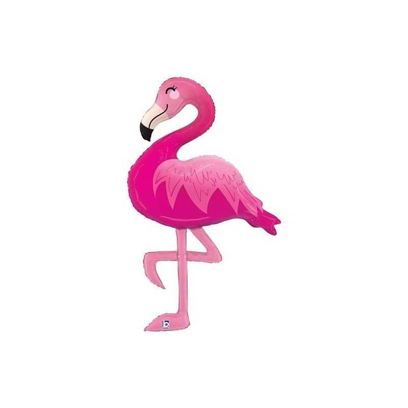 BALLON METALLIQUE FLAMANT ROSE FLAMINGO 112 CM 