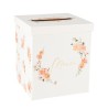 URNE MERCI PEACHY ROSE CARTON, PECHE ET OR 21 X 21 X 25 CM  URNE MERCI PEACHY ROSE CARTON, PECHE ET OR 21 X 21 X 25 CM