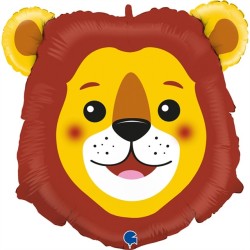 BALLON METALLIQUE TETE DE LION 74 CM