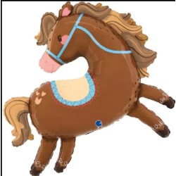 BALLON METALLIQUE CHEVAL MARRON 94 CM