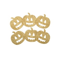 6 CONFETTIS OR BRILLANT PAILLETTE CITROUILLE 