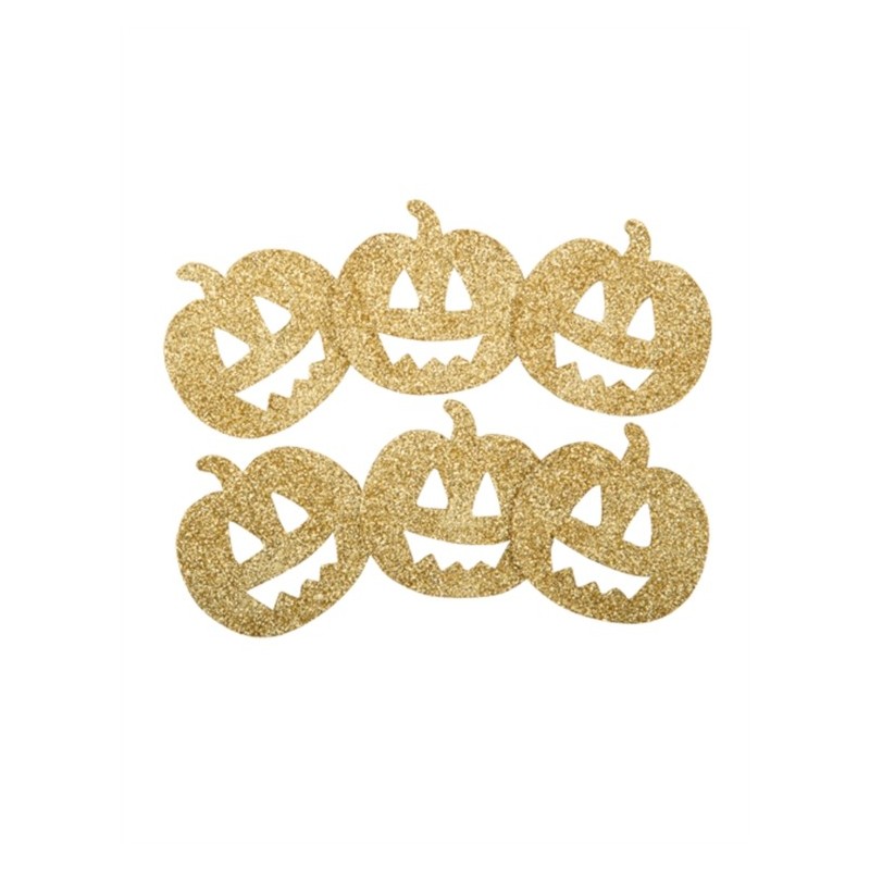 6 CONFETTIS OR BRILLANT PAILLETTE CITROUILLE  6 CONFETTIS OR BRILLANT PAILLETTE CITROUILLE