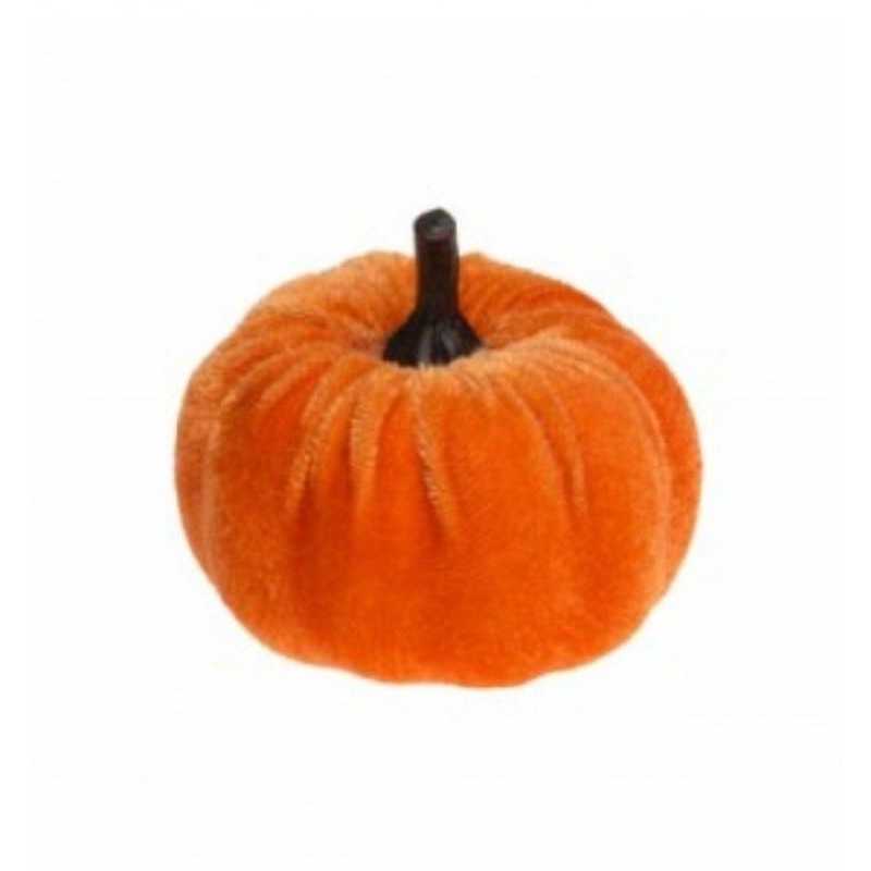 CITROUILLE VELOURS ORANGE 7 X 4 X 7 CM 
