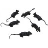 LOT DE 6 SOURIS NOIRES 8.5 X 2 X 2 CM   LOT DE 6 SOURIS NOIRES 8.5 X 2 X 2 CM
