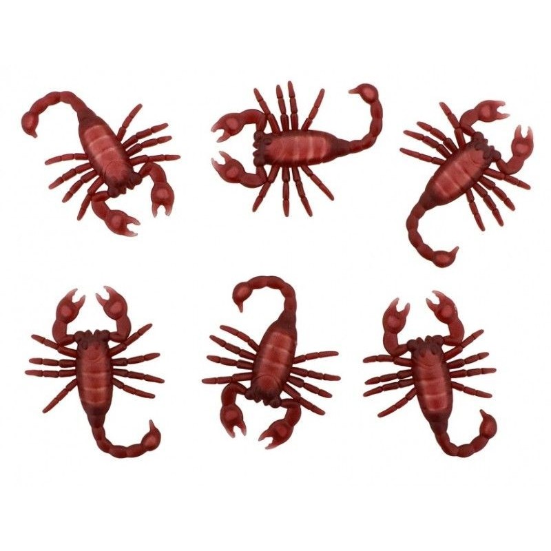 SACHET DE 6 SCORPIONS 6.8 X 5.5 X 8 CM  SACHET DE 6 SCORPIONS 6.8 X 5.5 X 8 CM