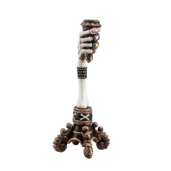 BOUGEOIR MAIN SQUELETTE 10CM X 10CM X 30CM