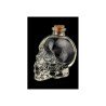 BOUTEILLE EN VERRE TETE DE MORT OU CRANE TRANSPARENT 400 ML 8.5X10X14CM