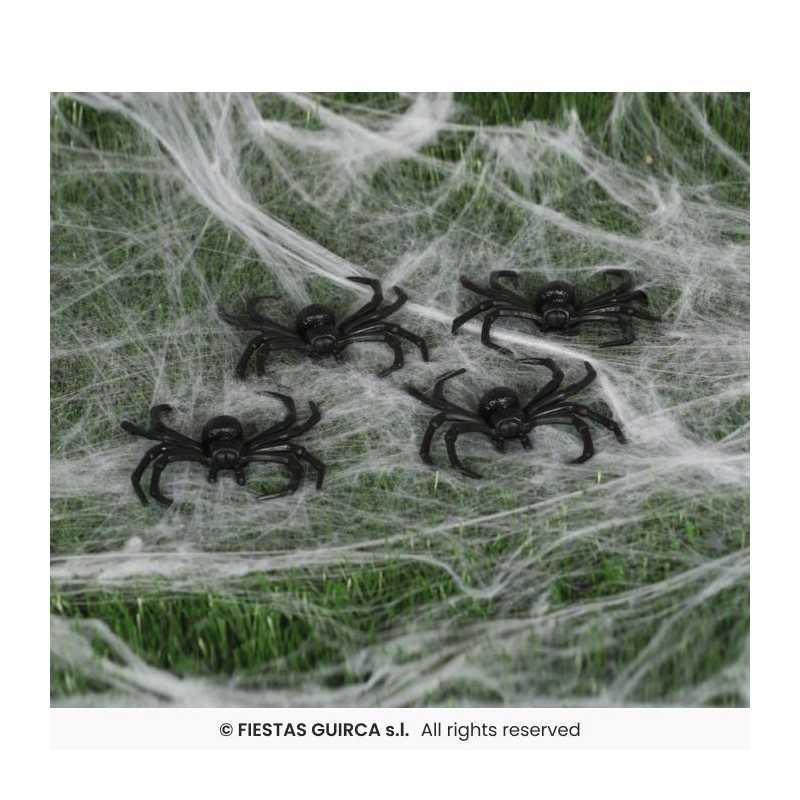 SACHET DE 4 ARAIGNEES 8 CM SACHET DE 4 ARAIGNEES 8 CM
