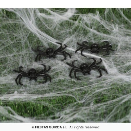 SACHET DE 4 ARAIGNEES 8 CM