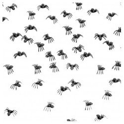 LOT 80 MINI ARAIGNEES NOIRES 1.5 X 2.3 CM 