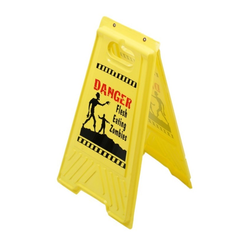 DECORATION HALLOWEEN PANNEAU SIGNALISATION DE SOL JAUNE DANGER 53 X 31 CM DECORATION HALLOWEEN PANNEAU SIGNALISATION DE SOL JAUNE DANGER 53 X 31 CM