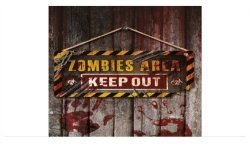 DECORATION HALLOWEEN ZOMBIE 35 X 20 CM EN BOIS