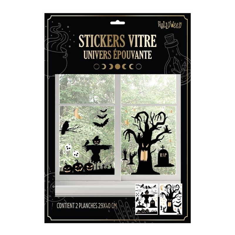 STICKER DE VITRE HALLOWEEN ARBRE HANTE CHAT CHAUVE SOURIS EPOUVENTAIL CITROUILLE STICKER DE VITRE HALLOWEEN ARBRE HANTE CHAT CHAUVE SOURIS EPOUVENTAIL CITROUILLE
