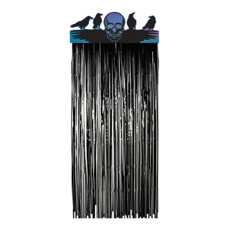 DECORATION RIDEAU DE PORTE HALLOWEEN TETE DE MORT ET CORBEAUX DECORATION RIDEAU DE PORTE HALLOWEEN TETE DE MORT ET CORBEAUX