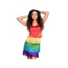 DEGUISEMENT FEMME ROBE A FRANGE MULTICOULEUR TAILLE XL  DEGUISEMENT FEMME ROBE A FRANGE MULTICOULEUR TAILLE XL