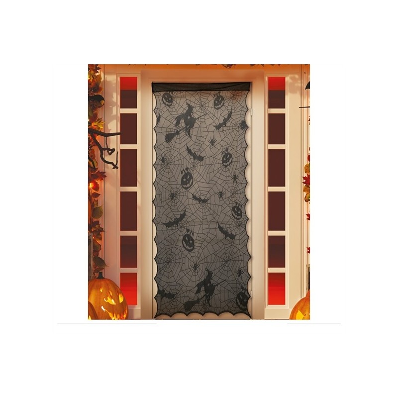 DECORATION RIDEAU DE PORTE EN DENTELLE CITROUILLE 100 X 194 CM DECORATION RIDEAU DE PORTE EN DENTELLE CITROUILLE 100 X 194 CM