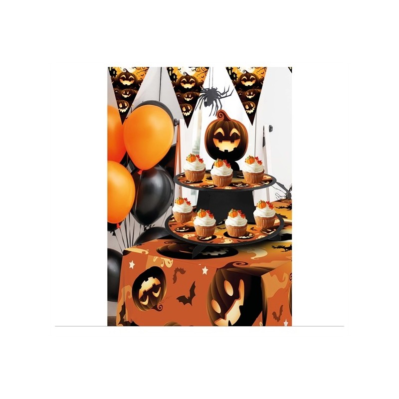 DECORATION STAND CITROUILLE  A CUP CAKE 3 ETAGES 40 X 30 CM  DECORATION STAND CITROUILLE  A CUP CAKE 3 ETAGES 40 X 30 CM