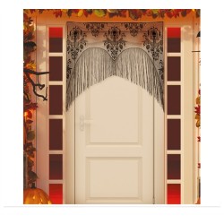 DECORATION EN DENTELLE NOIR CHAUVE SOURIS 95 X 100 CM
