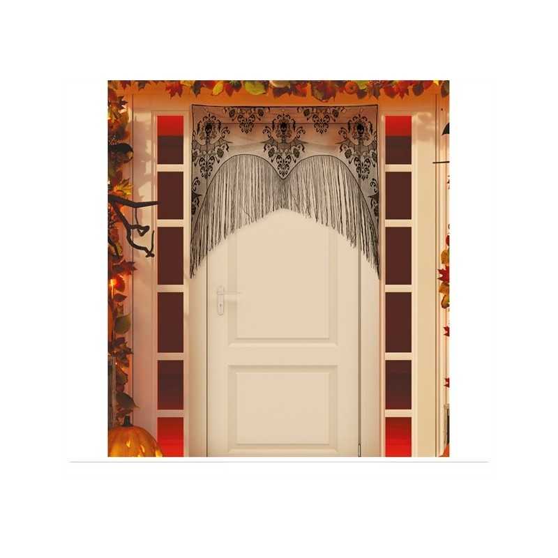 DECORATION EN DENTELLE NOIR CHAUVE SOURIS 95 X 100 CM