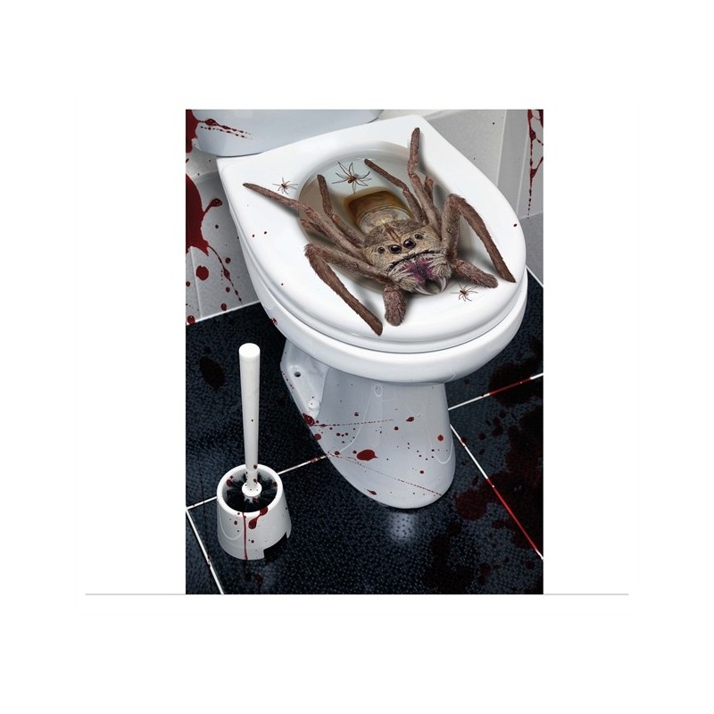 DECORATION HALLOWEEN CUVETTE WC ARAIGNEEE 30 X 40 CM 