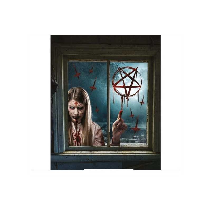 DECORATION DE MUR OU FENETRE HALLOWEEN FILLE POSSEDE 60 X 80 CM